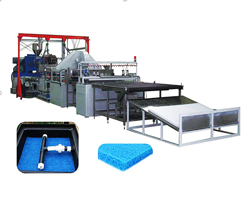 Fish aquaculture filtration mat production line