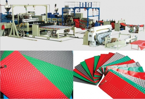 PVC extruded floor mat production line